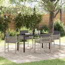 ARDEBO.de - Garten Essgruppe 5 pcs Hellgrau Poly-Rattan