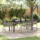 ARDEBO.de - Garten Essgruppe 5 pcs Hellgrau Poly-Rattan