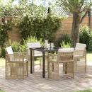 ARDEBO.de - Garten Essgruppe 5 pcs Beige Poly-Rattan