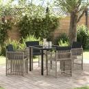 ARDEBO.de - Garten Essgruppe 5 pcs Hellgrau Poly-Rattan
