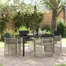 ARDEBO.de - Garten Essgruppe 5 pcs Hellgrau Poly-Rattan
