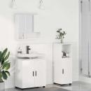 ARDEBO.de - Badezimmermöbel Set 3 pcs Hochglanz-Weiß 61 x 35 x 64 cm