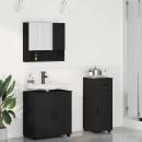 ARDEBO.de - Badezimmermöbel Set 3 pcs Schwarz 61 x 35 x 64 cm Holzwerkstoff