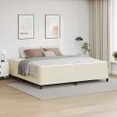 ARDEBO.de - Bettgestell mit Matratze Creme 200 x 200 cm Kunstleder
