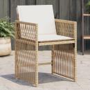 ARDEBO.de - Gartenstühle mit Kissen 4 Stk. Beige Poly Rattan