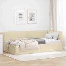 ARDEBO.de - Eckbettgestell mit Kopfteil Creme 80 x 200 cm Stoff