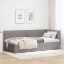 ARDEBO.de - Eckbettgestell mit Kopfteil Taupe 90 x 200 cm Stoff