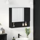 ARDEBO.de - Spiegelschrank mit Regal Schwarz 59 x 17 x 55 cm Holzwerkstoff