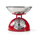 ARDEBO.de - Retro-Küchenwaage | Analog | Metallgehäuse | Abnehmbare Schale | Max. 5kg | 25-Gramm-Schritte | Rot