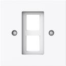 ARDEBO.de Busch-Jaeger 2561-02-44G Zentralscheibe mit Tragring Modular-Jack-Einsatz, Busch-art linear, 2-fach, studioweiß glänzend (2CKA001753A9926)