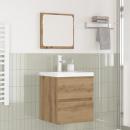 ARDEBO.de - Badezimmermöbel Set 3 pcs Schwarzer Eiche und Weiß Standard