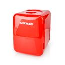 ARDEBO.de - Tragbarer Mini-Kühlschrank | 6 Dosen / 4 l Inhalt | 100-240 V / 12 V | Heiz- / Kühlfunktion | Tragegriff | Rot