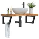 ARDEBO.de - Waschbeckenregal Wandmontage Stahl und Akazienholz