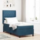 ARDEBO.de - LED Boxspringbett mit Matratze mit Kissen Blau 80 x 200 cm Samt