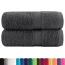 ARDEBO.de - Premium-Gästetücher SOLUND 2 Stk. Anthrazit 30x50 cm 600 g/m²