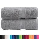 ARDEBO.de - Premium-Gästetücher SOLUND 2 Stk. Grau 30x50 cm 600 g/m²