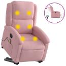 ARDEBO.de - Massagesessel mit Aufstehhilfe Elektrisch Rosa Samt