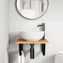 ARDEBO.de - Waschbeckenregal Wandmontage Stahl und Akazienholz