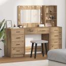 ARDEBO.de - Schminktisch 3 pcs Braun 40 x 41 x 135 cm Holzwerkstoff