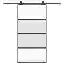 ARDEBO.de - Schiebetür mit Beschlag Schwarz 102,5x205 cm Hartglas