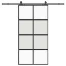 ARDEBO.de - Schiebetür mit Beschlag Schwarz 102,5x205 cm Hartglas