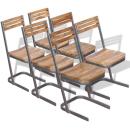 ARDEBO.de - Esszimmerstühle 6 Stk. Massivholz Teak