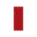 ARDEBO.de Amica KSR 364 150 R Retro Kühlschrank mit Gefrierfach, 55 cm breit, 218L, LED-Beleuchtung, chili red