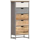 ARDEBO.de - Beistellschrank mit Schubladen 45x30x105 cm Mango Massivholz