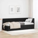 ARDEBO.de - Eckbettgestell mit Kopfteil Schwarz 80 x 200 cm Samt
