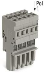 ARDEBO.de - 1-Leiter-Federleiste gerade für Basisklemmen oder Stiftleisten kodierbar 7-polig grau