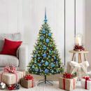Künstlicher geflammter Weihnachtsbaum 150 LEDs Grün 120 cm