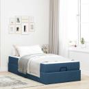 ARDEBO.de - Bettgestell mit Matratze Blau 90 x 200 cm Stoff