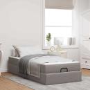 ARDEBO.de - Bettgestell mit Matratze Taupe 100 x 200 cm Stoff