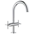 ARDEBO.de GROHE Atrio Waschtisch-Einlochbatterie, L-Size, Kreuzgriffe, Ablaufgarnitur, chrom (21144000)