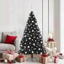 ARDEBO.de - Künstlicher vorbeleuchteter Weihnachtsbaum Schwarz 180 cm PVC