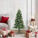 ARDEBO.de - Eckiger künstlicher Weihnachtsbaum Grün 120 cm PVC und Metall