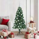 ARDEBO.de - Eckiger künstlicher Weihnachtsbaum Grün 150 cm PVC und Metall