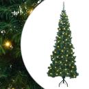 ARDEBO.de - Eckiger künstlicher Weihnachtsbaum Grün 210 cm PVC und Metall