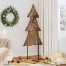 ARDEBO.de - Weihnachtsbaum mit Ständer Braun 150 cm Massivholz Teak