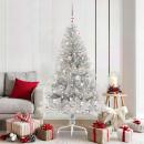 ARDEBO.de - Künstlicher vorbeleuchteter Weihnachtsbaum Silber 180 cm PET