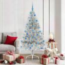 ARDEBO.de - Künstlicher vorbeleuchteter Weihnachtsbaum Silber 180 cm PET