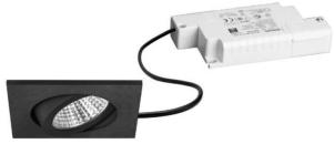 ARDEBO.de Brumberg BB05 LED-Einbaustrahler, 230VAC, 50Hz, 6W, 38°, 630lm, 3000K, quadratisch, schwenkbar, Phasenabschnitt dimmbar, schwarz (39365183)