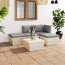 ARDEBO.de - 4-tlg. Garten-Sofagarnitur aus Paletten mit Kissen Fichtenholz