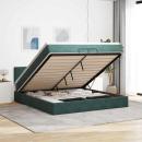 ARDEBO.de - Ottoman-Bett mit Matratze Dunkelgrün 200x200 cm Samt