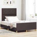 ARDEBO.de - Bettgestell mit Kopfteil Dunkelbraun 120 x 190 cm Stoff