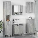 ARDEBO.de - Badezimmermöbel Set mit Tür Graues Sonoma Spanplatte, Metall