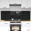 ARDEBO.de - Küchenrückwand Schwarz 80 x 50 x 0.8 cm Gehärtetes Glas