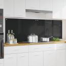 ARDEBO.de - Küchenrückwand Schwarz 90 x 60 x 0.8 cm Gehärtetes Glas