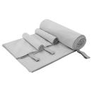 ARDEBO.de - Sporthandtuch Set 3 pcs Grau Polyester und Polyamid