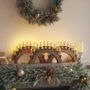 ARDEBO.de - Weihnachtskerzenbogen mit 10 LED Kerzen 3 pcs Braun